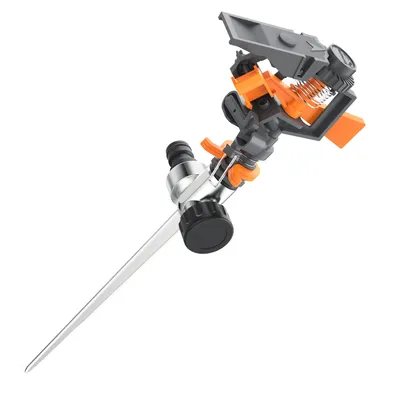 Produktbild von 360° automatische Bewässerung, Rasen-Sprinkler mit Zinklegierungsstecker und rotem Kunststoff-Sprühkopf, perfekt für Garten und Blumenbewässerung