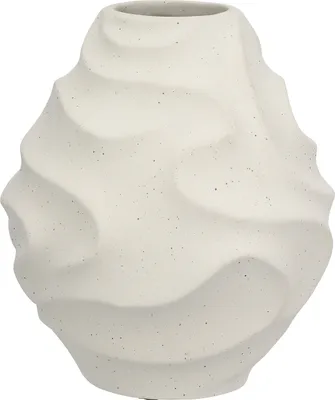 Immagine prodotto di Gilde Vase, rund, "Ondulas", gepunktet, Keramik, hellgrau, VE 2, H. 20 cm, D. 18 cm 58548 4063387585481