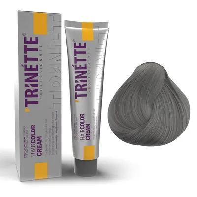 Produktbild von Trinette Grau Permanente Haarfarbe Creme 100 ml – Natürliche Farbtöne, Intensive Deckkraft, Langanhaltende Farbe, Gleichmäßiges Ergebnis