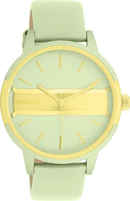 Produktbild von Oozoo Armbanduhr hellgrün Leder Timepieces Damen Analog-Quarzuhr UOC11458