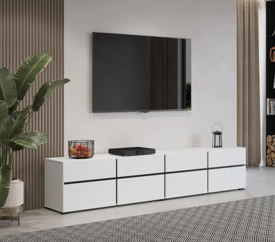 Obrázek produktu pro Široký TV stolek GLENROSE - bílý / černý