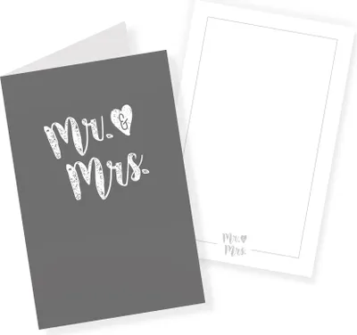 Produktbild von itenga 12x Klappkarte "Mr. & Mrs." Hochzeit mit Einleger DIN A6