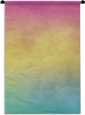 Produktbild von MuchoWow® Wandteppich Wandbehang Aquarell - Abstrakt - Regenbogen 90x135 cm Tapisserie Dekoration Wandtuch - Baumwolle - Wandskulptur