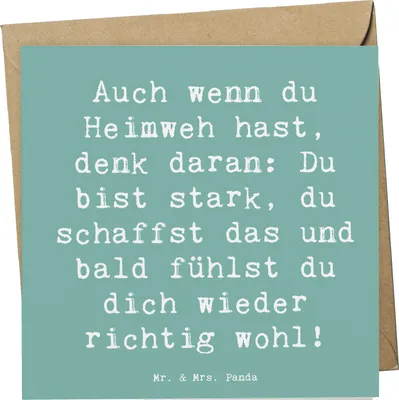 Produktbild von Mr. & Mrs. Panda Grußkarte Spruch Heimweh überwinden - Meeresbrise - Geschenk, anlasskarte, Klappkarte, faltkarte, Sehnsucht, Vertrauem, Trost, Mut, handgefertigt, Stärke