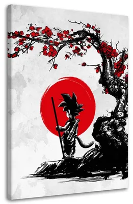 Immagine prodotto di Stampa su tela, Goku e la luna rossa - 40x60