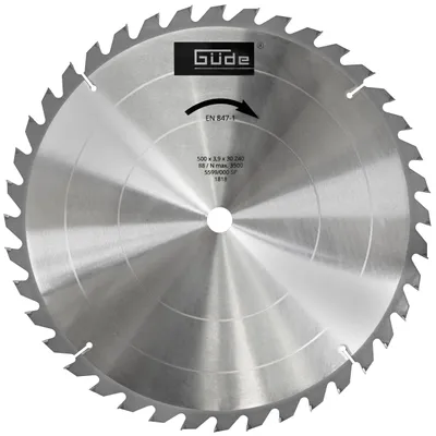 Produktbild von Brennholzsägeblatt Güde HM 500x30mm 40 Zähne Hartmetall Sägeblatt