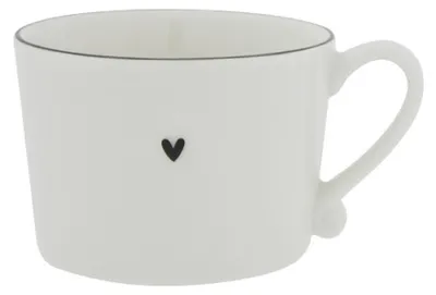 Produktbild von Tasse, Becher HEART weiß mit kleinem schwarzen Herz 300ml Bastion Collections