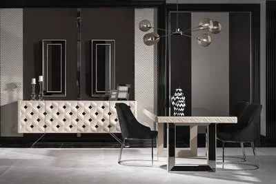 Produktbild von Esszimmer set Luxus Esstisch 4x Stühle Sideboard modern Spiegel Hochwertig Möbel