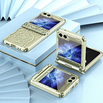 Immagine prodotto di Custodia per Samsung Galaxy Z Flip 6 / Z Flip 7 FE custodia protettiva galvanizzata con protezione della cerniera verde