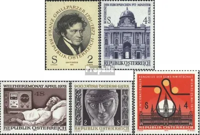 Produktbild von Briefmarken Österreich 1972 Mi 1381,1385,1386,1387,1388 (kompl.Ausg.) gestempelt Sondermarken