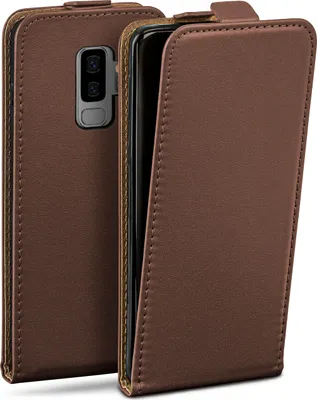 Produktbild von moex® Flip Case kompatibel mit Samsung Galaxy S9 Plus - Hülle mit 360 Grad Schutz, Dunkelbraun