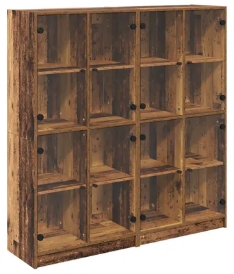 Image de Haut Armoire 2 pcs Bois Ancien 68 x 37 x 142 cm
