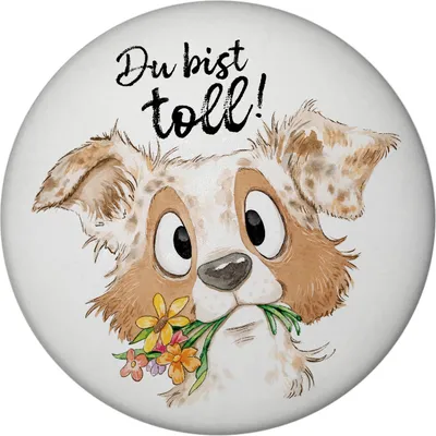 Produktbild von Hund Magnet rund rund mit Spruch Du bist toll