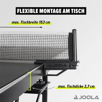 JOOLA Rete Da Ping Pong KLICK - Set Da Tavolo Regolabile Con Fissaggio A Vite