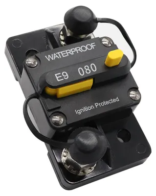 Image de Disjoncteur 80 A, double batterie, réarmement manuel, étanche IP67, 12 V/24 V, fusible