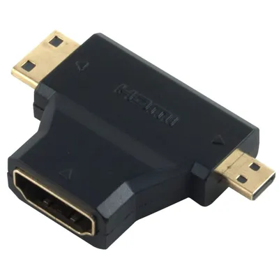Zdjęcie produktu dla adapter 2 w 1 Micro/Mini HDMI (ojciec) - HDMI (matka)