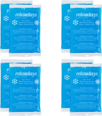 Image de Coussins réfrigérants Relaxdays, lot de 8, compresses chaudes et froides, 9 x 15 cm, premiers secours, compresses réfrigérantes en gel réutilisables, bleu