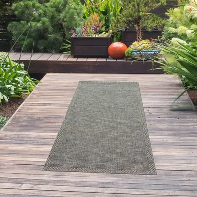 Produktbild von In- & Outdoor Teppich Sisal Optik grau Größe - 67 x 180 cm