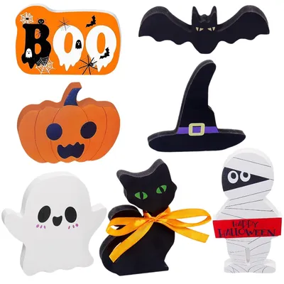 Immagine prodotto di Set di decorazioni in legno per Halloween 7 pezzi