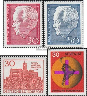 Produktbild von Briefmarken BRD (BR.Deutschland) 1967 Mi 542-543,544,545 (kompl.Ausg.) postfrisch Wiederwahl des Bundespräsidenten Lübke (II)