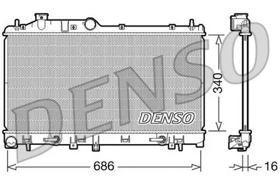 Produktbild von DENSO DRM36008 Kühler Wasserkühler Motorkühler für SUBARU Legacy IV Kombi (BP) IMPREZA Schrägheck (GR, GH, G3) OUTBACK (BL, BP) Legacy IV Limousine
