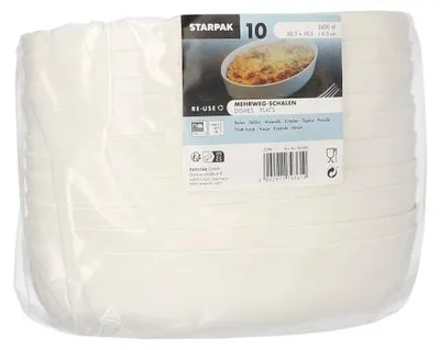 Produktbild von Mehrweg-Schalen oval 2400 ml 6,5 cm x 19,5 cm x 30,5 cm weiss "Cella"