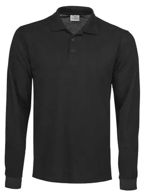 Productafbeelding van Printer - "Surf Pro" poloshirt voor heren/dames, uniseks, polyester-katoenmix, lange mouwen, model ET582 (maat S) (zwart), AI-gegenereerde afbeelding