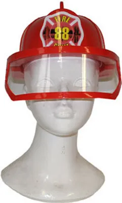 Productafbeelding van Brandweermanhelm, accessoire voor volwassenen, rood-geel-wit
