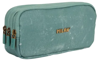 Zdjęcie produktu dla Etui na przybory szkolne MILAN® z 3 przegródkami zapinającymi się na zamek, seria Lava, kolor zielony