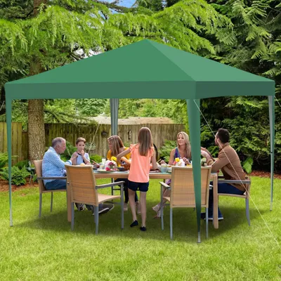 Image de TolleTour Pavillon Pliable 3x3m Vert Tente de réception protection UV réglable en hauteur avec sac de transport, pour extérieur jardin camping Sans parois latérales