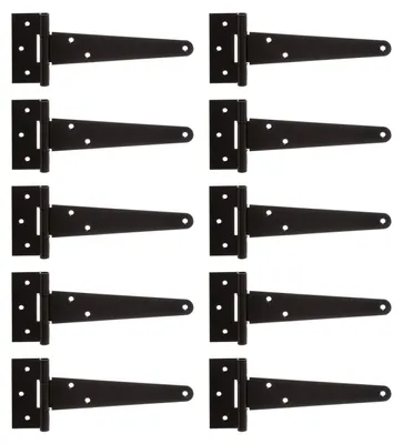 Produktbild von Alberts 864118 Kistenband, mit losem Stift, schwarzer Tauchlack, Band: 198 mm, Scharnier: 40 mm, 10er Set