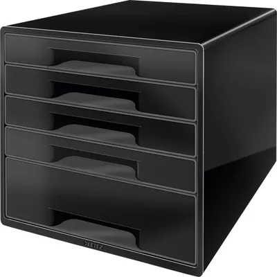 Produktbild von LEITZ Schubladenbox WOW CUBE 5 Schübe schwarz/weiß