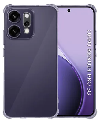 Produktbild von Techsuit - Shockproof Clear Silicone robuste transparente Hülle für Oppo Reno14 Pro – rauchschwarz
