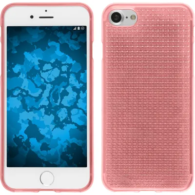 Produktbild von PhoneNatic Case kompatibel mit Apple iPhone 7 / 8 / SE 2020 - rosa Silikon Hülle Iced + 2 Schutzfolien