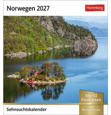 Produktbild von Norwegen Sehnsuchtskalender 2027 - Wochenkalender mit 53 Postkarten