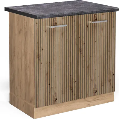 Produktbild von Spülenunterschrank Vicco R-Line Artisan-Eiche 80 cm , AP Anthrazit, Model 49120