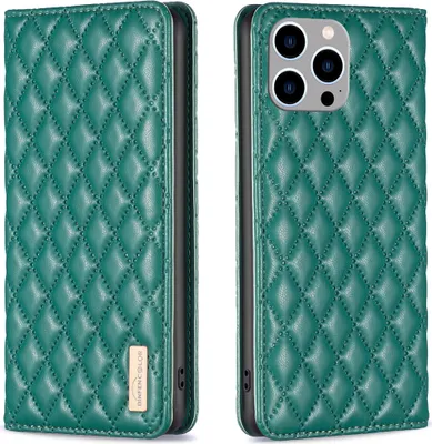 Obrázek produktu pro iPhone 14 Pro Pouzdro, Elegantní Flip Kožené Pouzdro s Kapsami na Karty a Stojánkem pro iPhone 14 Pro zelené