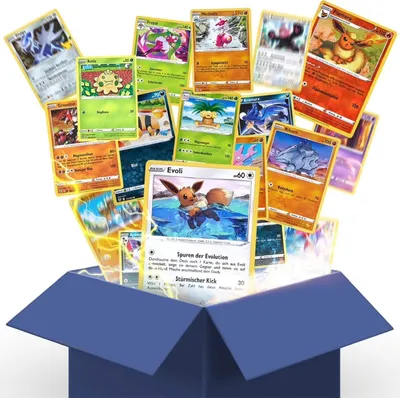 Produktbild von Pokémon 20 verschiedene Original Karten | Deutsch | 2 Holografische Karten | Sammelkarten aus aktuellen Sets mit Heartforcards Versandschutz