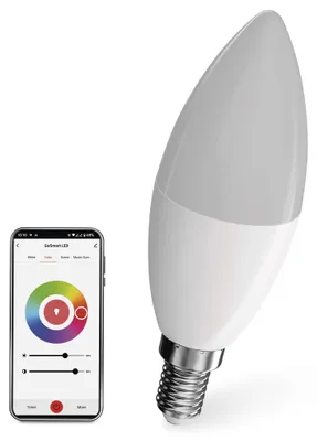Chytrá LED žárovka GoSmart svíčka / E14 / 4,8 W (40 W) / 470lm / RGB / stmívatelná / WiFi