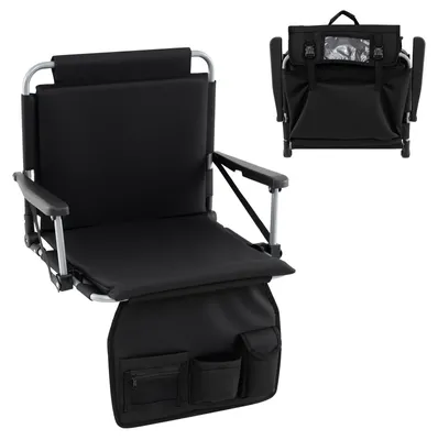 Produktbild von COSTWAY Stadionsitz mit Rückenlehne, Netztasche & Getränkehalter, Sitzkissen, klappbarer Tribünenstuhl, Gartenmöbelauflagen für Sportveranstaltungen