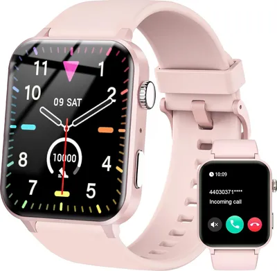 Zdjęcie produktu dla Smartwatch Kobiety Mężczyźni 1,85 cala Zegarki Fitness Zegarek sportowy z krokomierzem Monitor tętna Monitor snu Monitor fitness Wodoodporny różowy