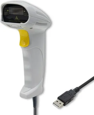 Obrázok produktu pre Qoltec 50877 Laserový skener 1D | USB | Biela