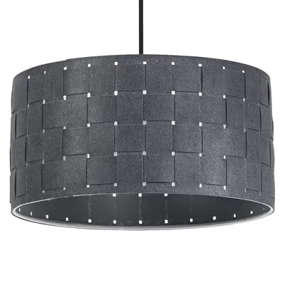 Image de LEDVANCE Lampe suspendue décorative grise en feutre et métal, E27, diamètre 380 mm, lumière chaude grâce à l'abat-jour tissé, durable grâce à la source lumineuse interchangeable, installation facile