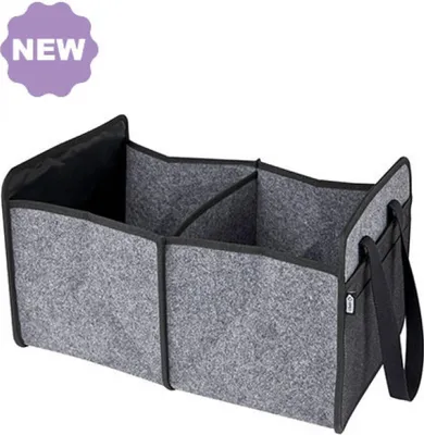 Obrázek produktu pro L-merch 120664 | Skládací organizér do auta z plsti - barva: středně šedá - velikost: 28,5 x 31 cm