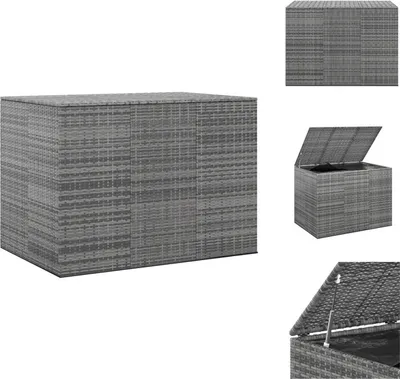 Produktbild von vidaXL Garten-Kissenbox PE Rattan 145x100x103 cm Grau -  Gartenboxen