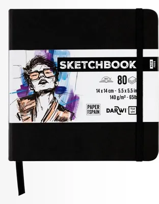 Image de Carnet de croquis Darwi Dfy 80, 14 x 14 cm, 140 g, noir