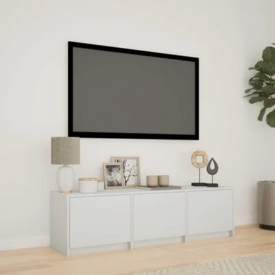 Productafbeelding van Maison Exclusive - TV-meubel met LED-verlichting, 140 x 34 x 40 cm, wit, van houtvezel