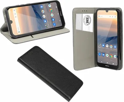 Zdjęcie produktu dla Etui Smart Book na telefon komórkowy NOKIA 1.3 z funkcją podstawki i miejscem na karty, czarne