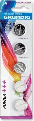 Produktbild von Grundig Knopfzellenbatterien Cr2016 70 Mah 5 Stück