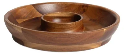 Produktbild von HOMLA MOOKA Servierplatte mit Platz für Akazien-Dip, 35 x 6 cm